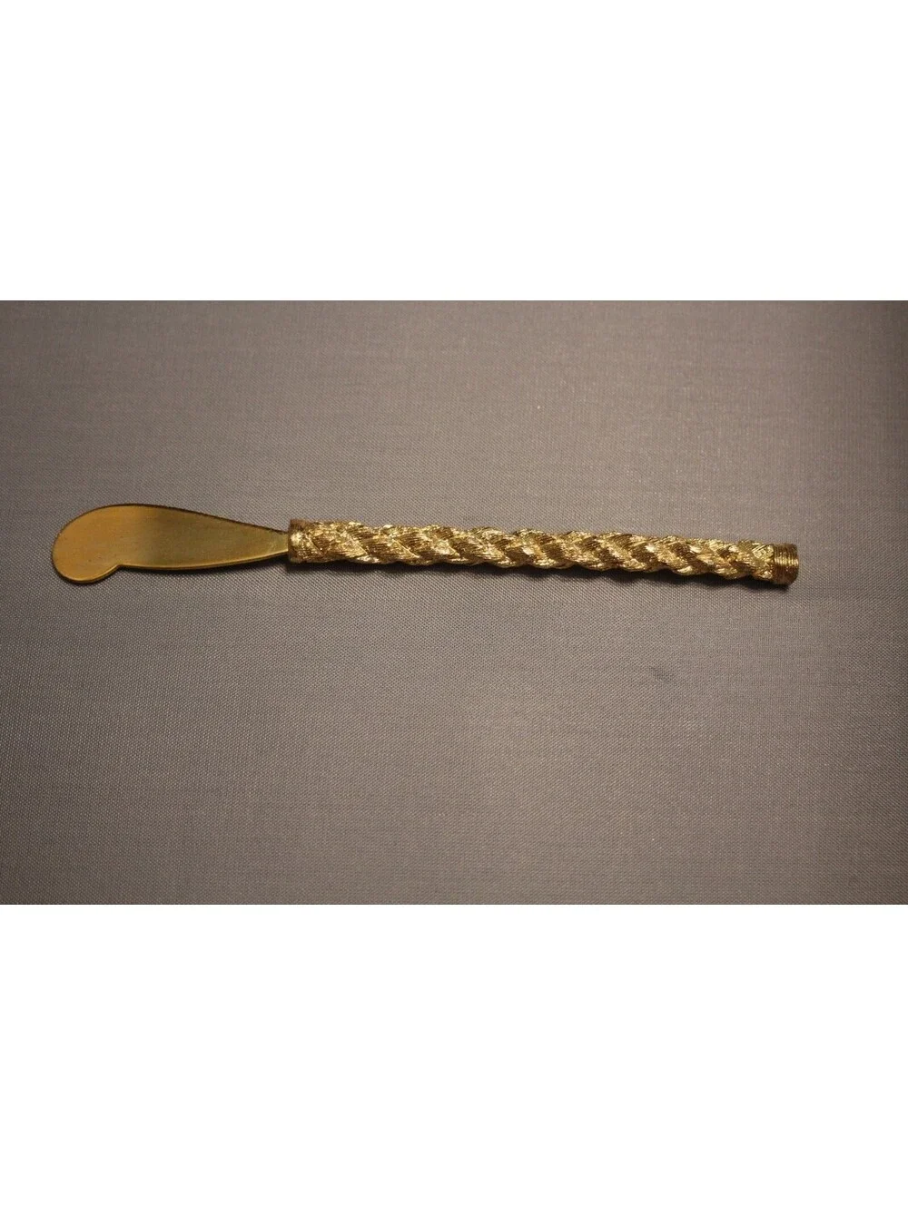 Vintage Brass Rope Twist Handle Appetizer Butter Spreaders Set of 6